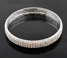 Design Bridal Full Crystal Bracelet Bangle 3 Row Rhinestone Exquisite Wedding wholesale 10pcs Jewelry Men Woman bracelets