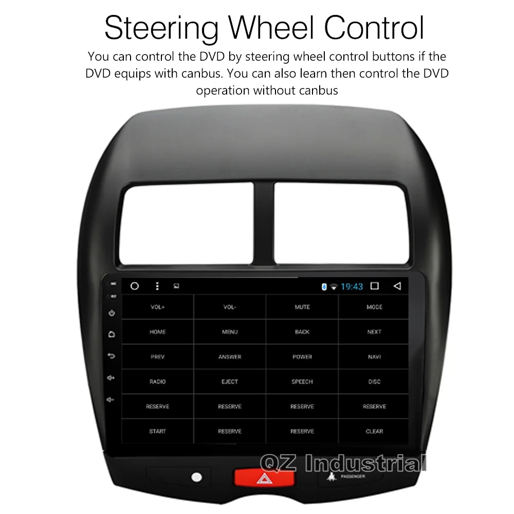 Sale QZ industrial HD 10.1inch Android 8.1 T8 car dvd player For Mitsubishi ASX with GPS 3G 4G WIFI Radio BT SWC RDS Stereo Navi Map 5