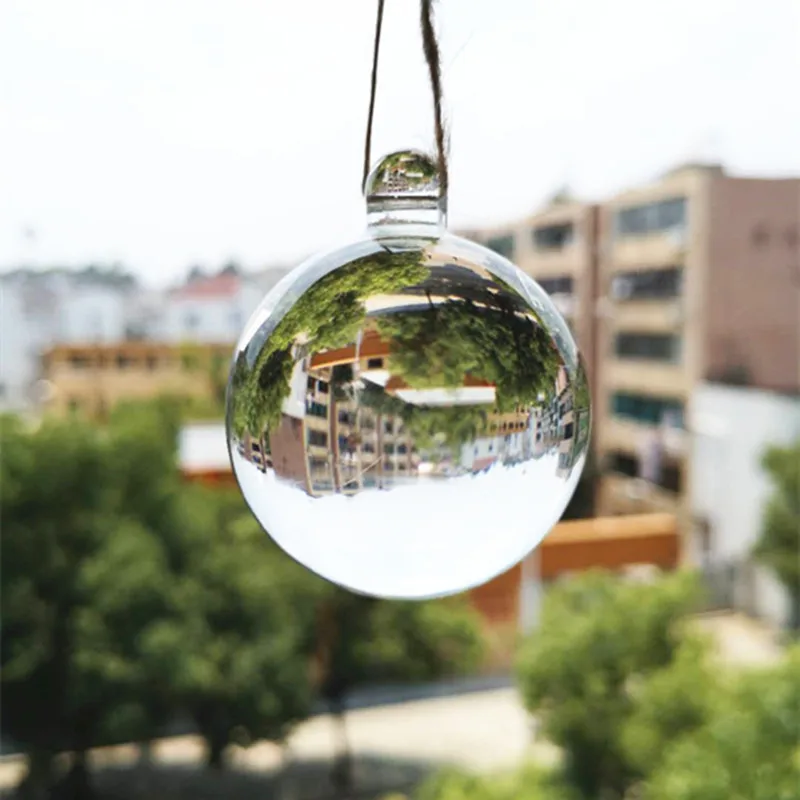 40 мм прозрачное стекло Волшебные гладкие шары хрустальные подвески для люстры Рождественская елка висящий жидкий хайлайтер