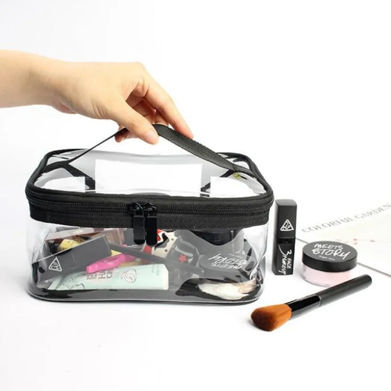 Квадратная косметичка из ПВХ, прозрачная Водонепроницаемая косметичка для путешествий, косметический упаковочный куб, модная сумка-Органайзер