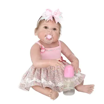 

New 56cm Vinyl Silicone Reborn Baby Doll Lifelike Kids Accompany Toy with Pacifier