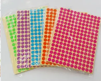 

15 sheets 2880pcs Multicolor color Diameter 10mm Circle Round Colorful Coded Label Dot Sticker Diary Vintage European Wedding