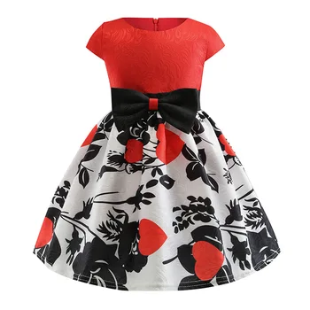 

Girl Floral Dress 2019 Summer Baby Princess Short Sleeve Dress Child Holiday Party Complete Dress Baby Clothing