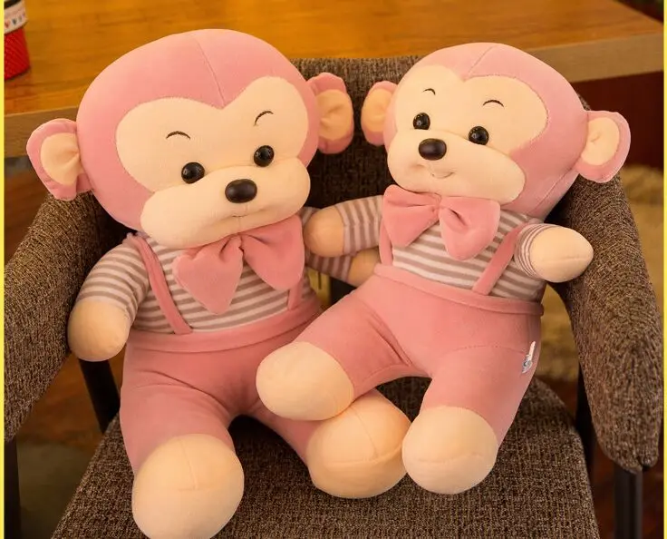 Большой 45 см мультфильм Любовь розовая обезьяна плюшевые игрушки вниз хлопок Мягкая кукла Подушка-игрушка подарок на день рождения b1999