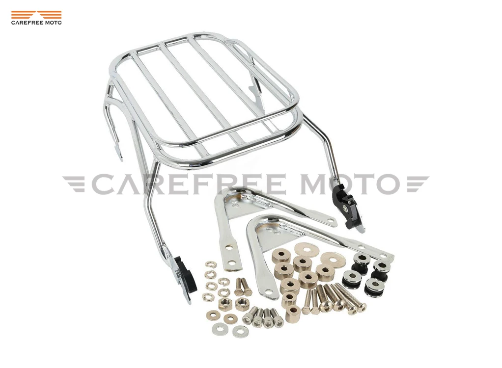 

Chrome Motorcycle Luggage Rack & Docking Hardware Kits Moto Rear decoration case for Harley Touring Road King 1996-2008