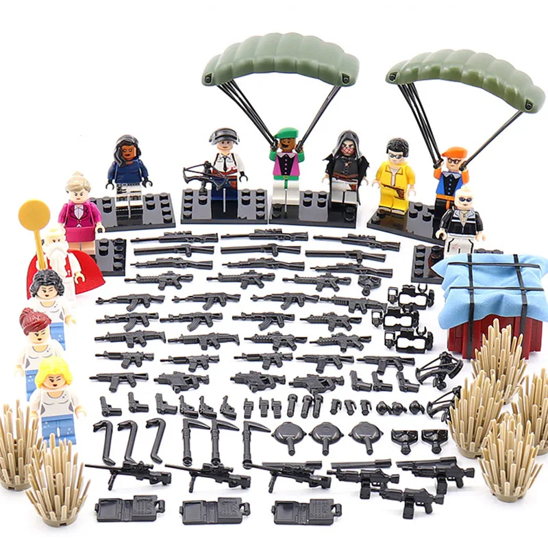 

NEW LegoINGlys MILITARY PUBG Game Model Winner Chicken Soldier Army Gun SWAT Building Blocks Figures Educational Toys Boys gift