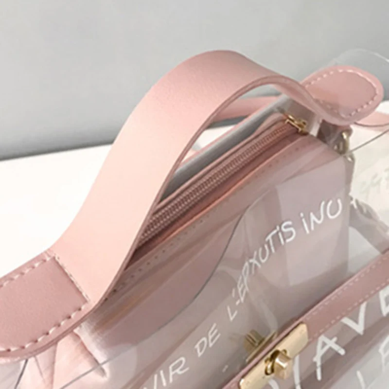 Hot Women Fashon Letter Transparent Handbag INS Popular Female Mini Shoulder Bags Travel Lady Exquisite Design Crossbody SS3480 (1)