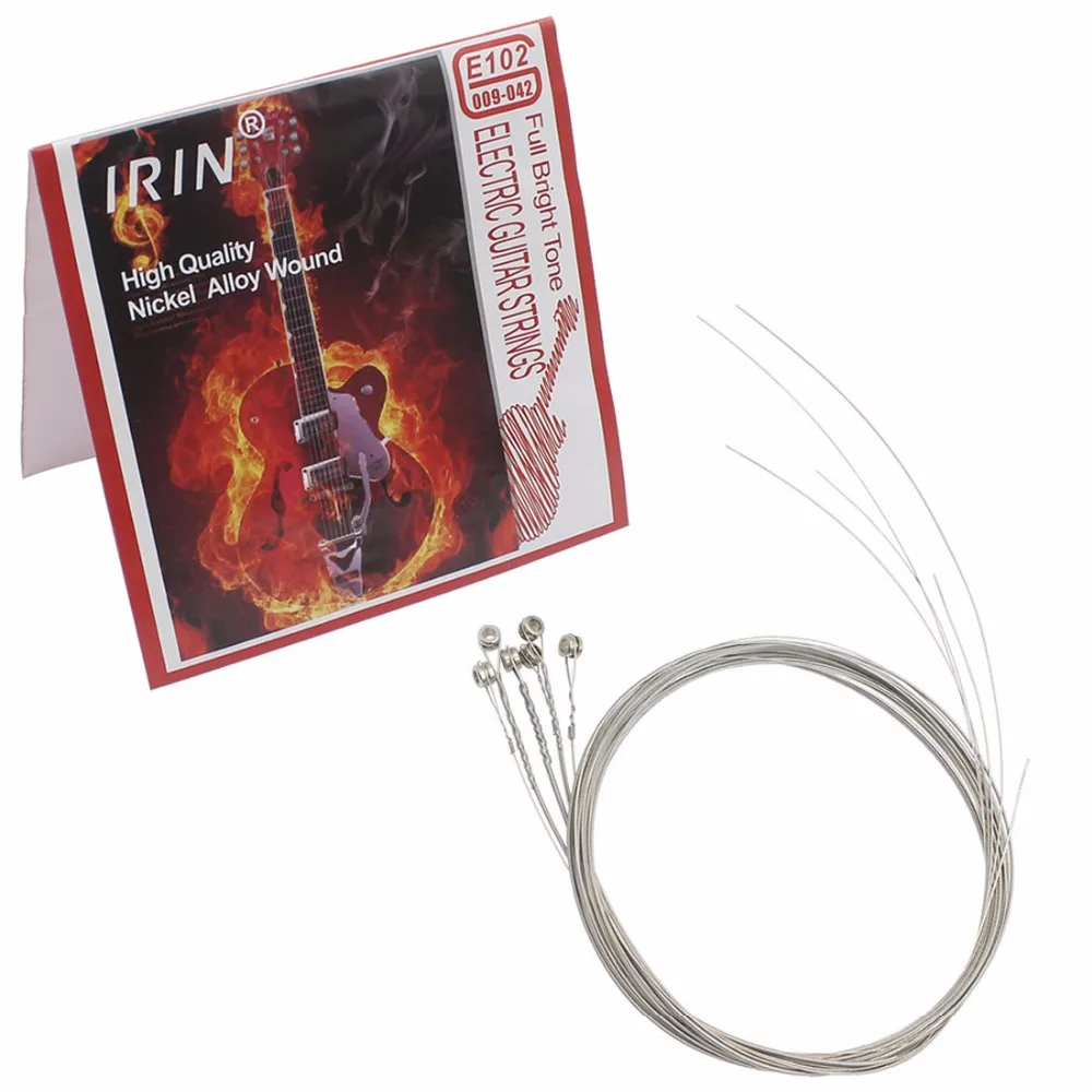 

IRIN E102 6pcs/set Nickel Alloy Wound Electric Guitar Strings 0.009-0.042 Inch