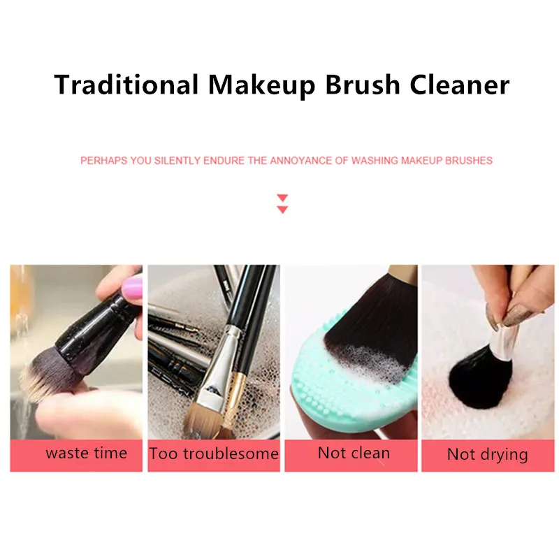 Professional Pink/White/Black Electric Makeup Brush Cleaner&Dryer Set Machine Makeup Foundation Powder Brush Cleansing Tool 25