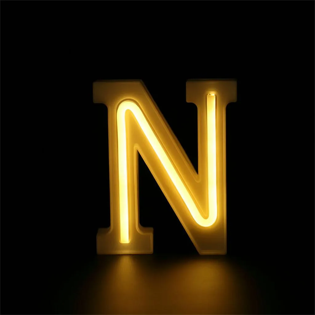 LED USB Letter Lights Light Up White Plastic Letters Standing Hanging A-Z symbol decorative letters holiday led night lights