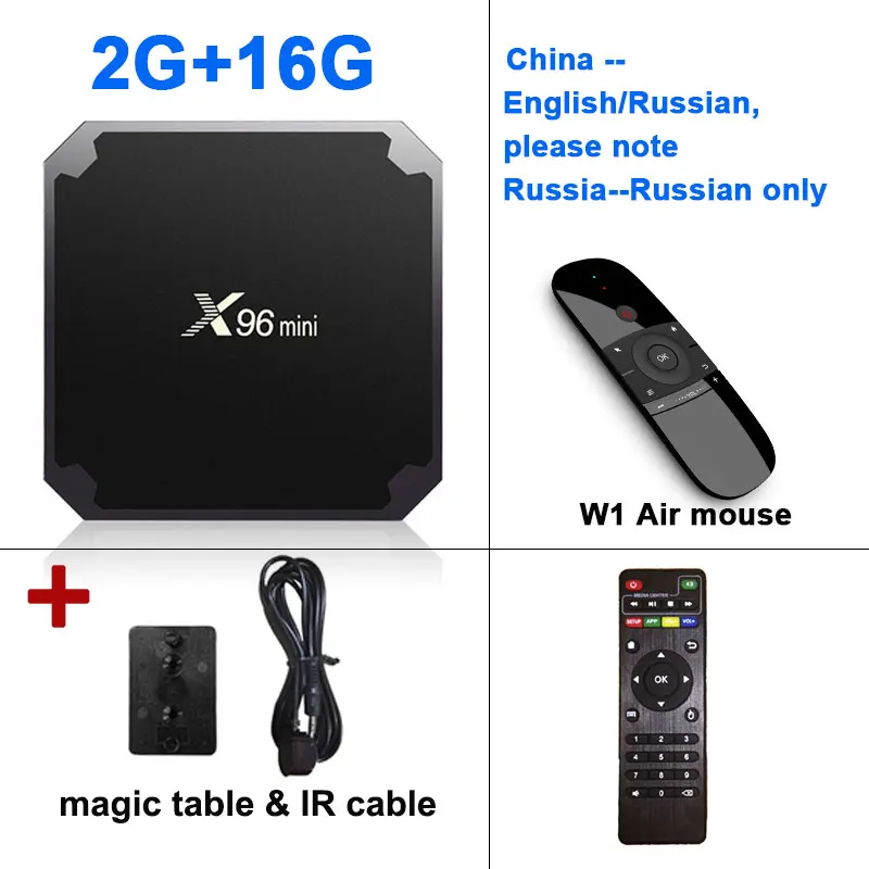 X96 Мини ТВ приставка android 7,1 Смарт ТВ приставка 2 Гб 16 Гб четырехъядерный процессор Amlogic S905W 2,4 ГГц wifi HD 2,0 ТВ приставка 1 ГБ 8 ГБ X96mini - Цвет: 2G16G Add W1