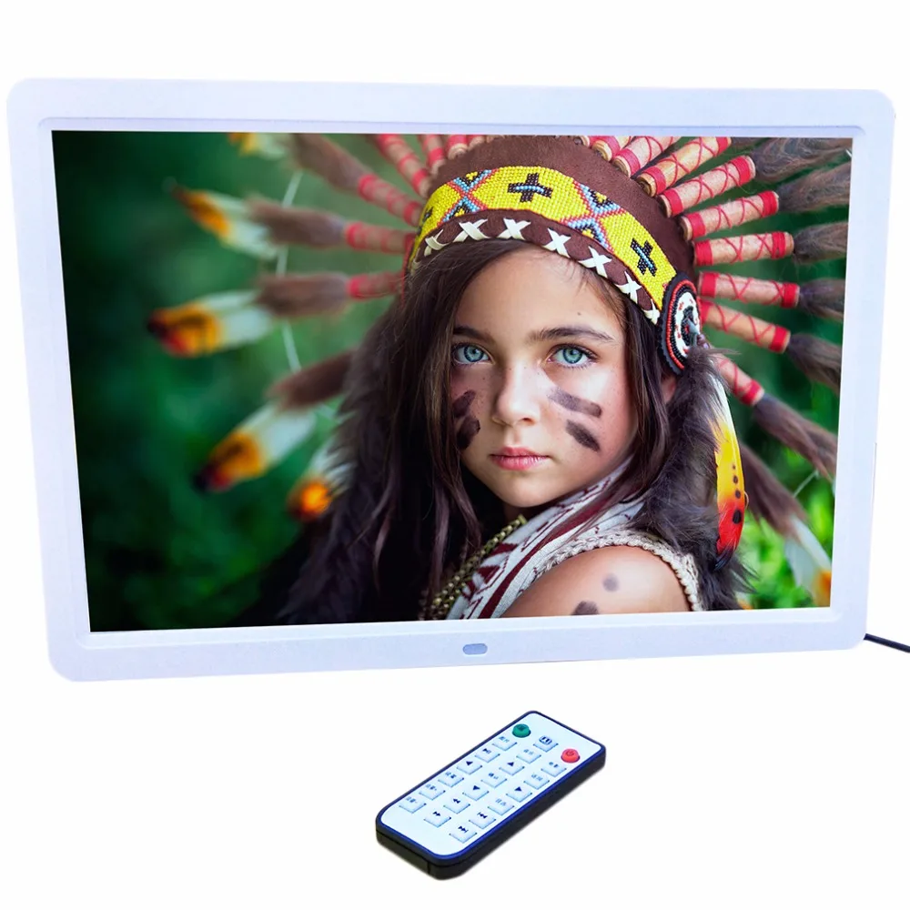 

15" LED HD High Resolution Digital Picture Photo Frame with Remote Controller US EU Plug Black / White Color In stock!