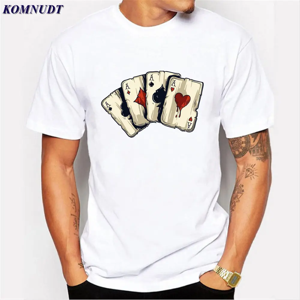 Poker Design T Shirt Playing Cards Clothes Gambling Men T Shirts Las