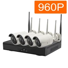 4CH HD 960P Беспроводная CCTV камера системы с жестким диском P2P WiFi охранная сигнализация NVR комплект для внутреннего наружного сакам