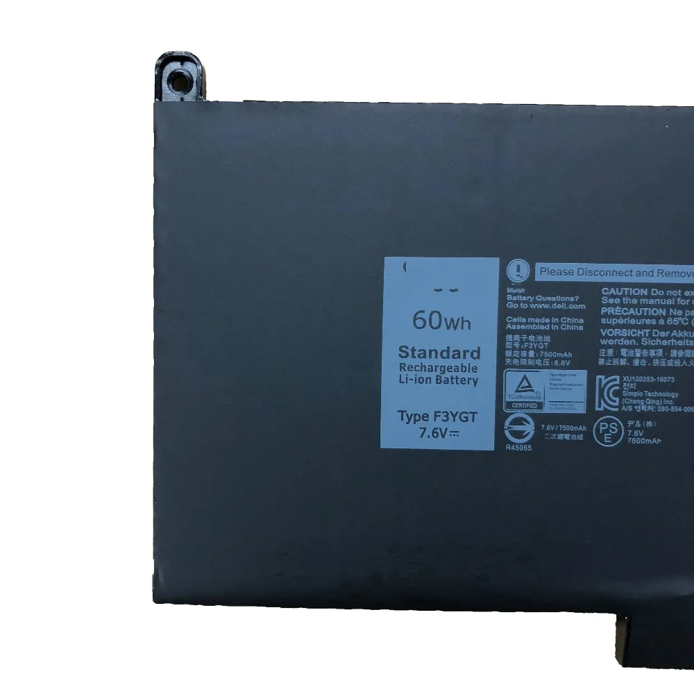 7,6 В 60wh F3YGT F3YGT ноутбук Батарея для DELL Latitude 12 7000 7280 7480 DM3WC 0DM3WC 2X39G