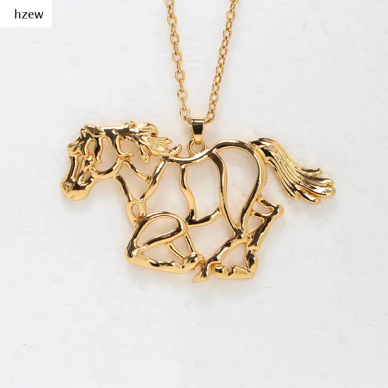 

hzew running horse pendant necklace big kc gold colors horse necklaces gift necklace