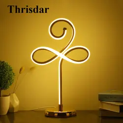 Thrisdar светодиодный металлический светильник маленькая настольная лампа для глаз, спальни, кабинета, гостиной, лампы, теплая личность