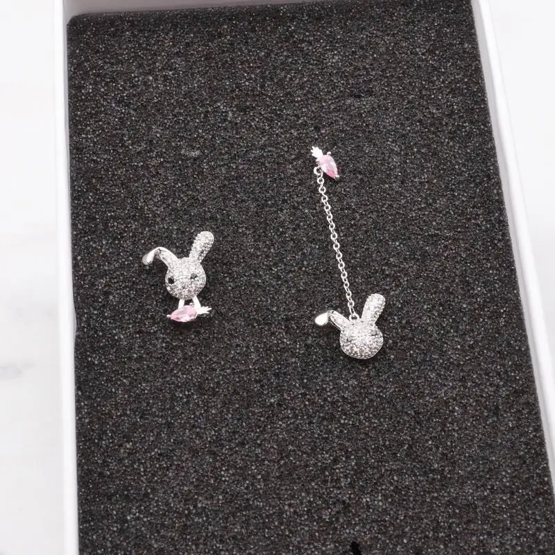 MENGJIQIAO-2018-New-Lovely-Rabbit-Pendant-Asymmetry-Earrings-For-Girls-Shiny-Cubic-Zircon-Micro-Pave-Cute (1)