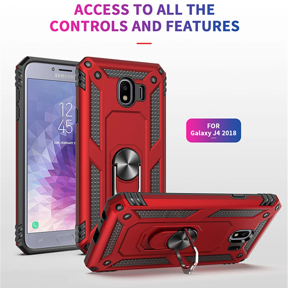 Чехол для Samsung Galaxy J4 2018 + J4Plus Prime с подставкой бронированные Чехлы Plus Магнитный