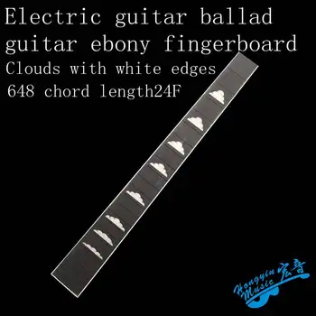 

Electric guitar ballad guitar ebony fingerboard cloud inlaid white rimless flat guitar material accessories