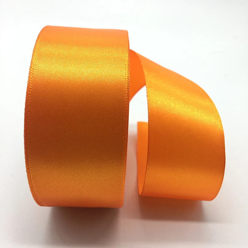5yds/лот(1-1/2 дюйма 38 мм) шелк атласная лента из полиэстера для Свадебная вечеринка рождественские ленты Палочки Цвет - Цвет: Orange