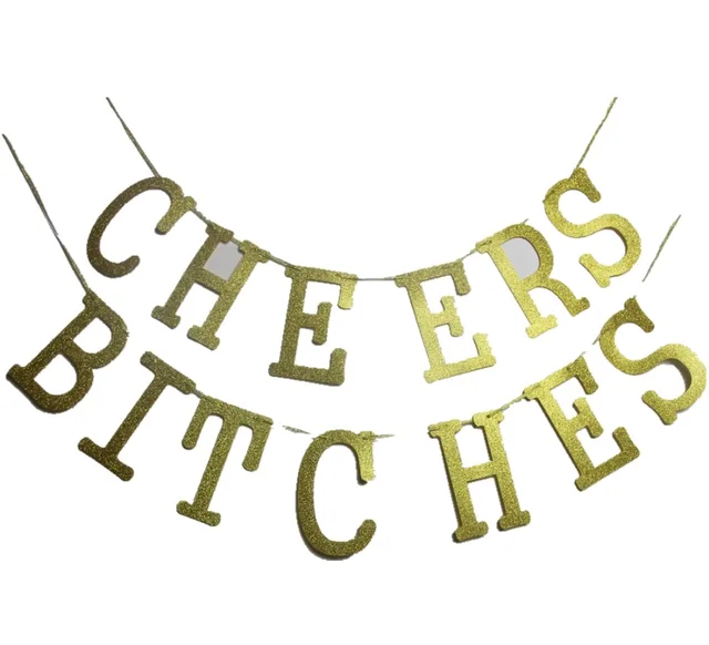 Gold Gliiter Cheers Es Banner Hen Party Decoration Gold Gliiter Cheers Es Banner Hen Party Decoration Bachelorette Sign