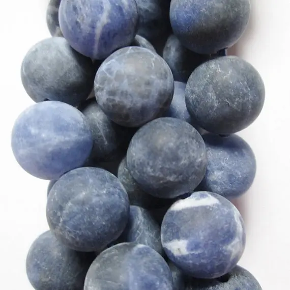 

Genuine Matte Sodalite Beads - Round 10 mm Gemstone Beads - Full Strand 15 1/2", 38 beads, A-Quality