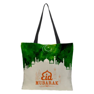 Crowale Moon Star Moskee Goud Black Eid Mubarak декор для Thuis Gelukkig Рамадан сумка для сообщений Женская сумочка модная сумка с принтом