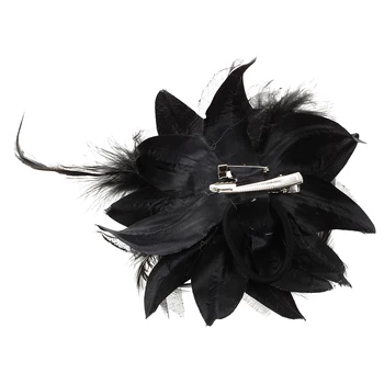 

Rose Flower Hat Hair Clip Brooch Pin Black Party Lady Gift