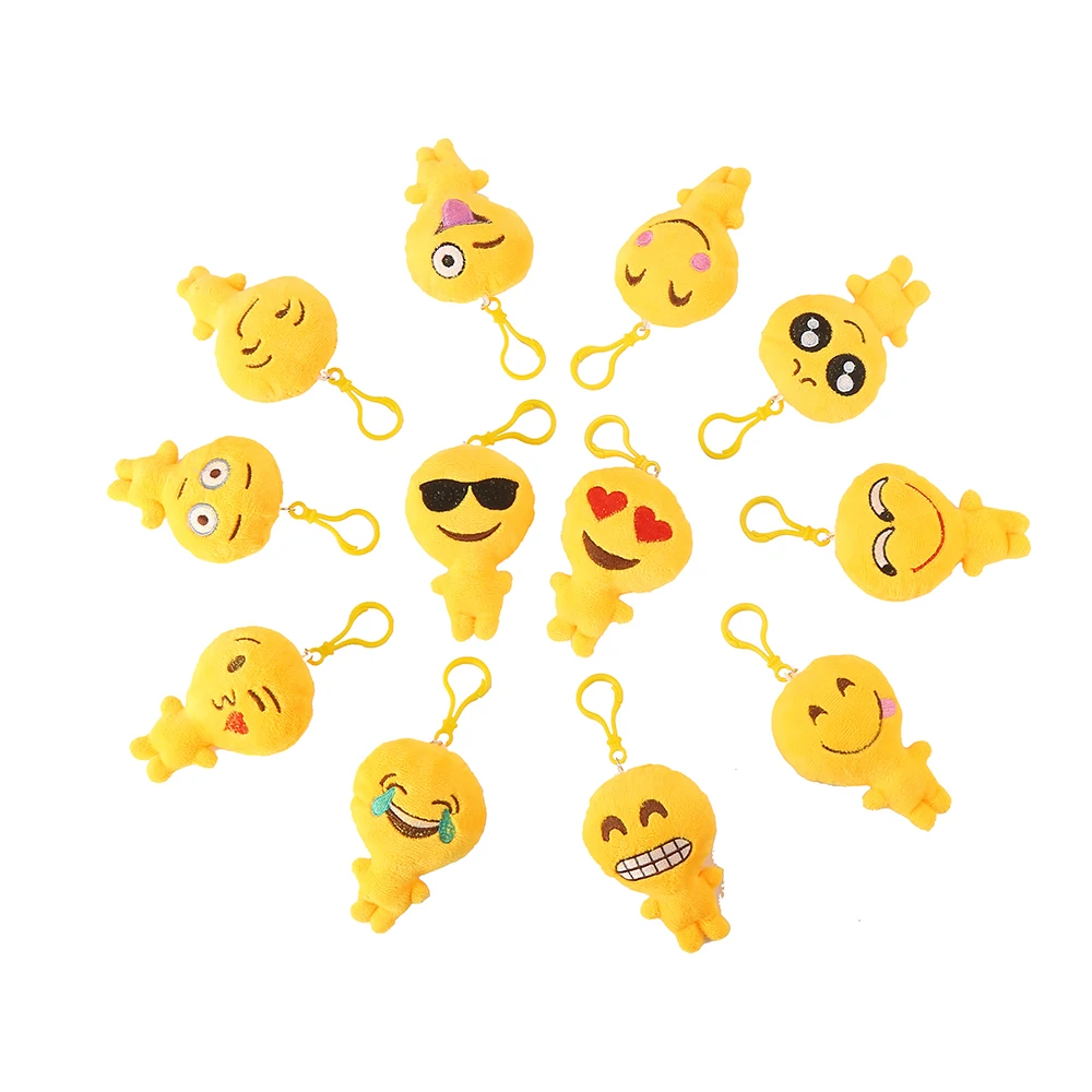 CCINEE 12 PCs Emoji Doll Accessories Plush Toys For Kids Party Bags