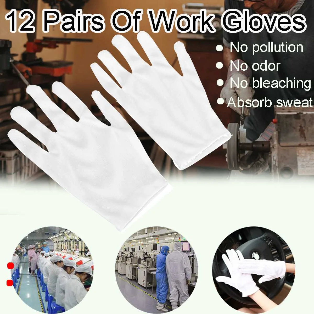 12 Pair Gloves for Ceremonial Gloves Nylon Home Dust free