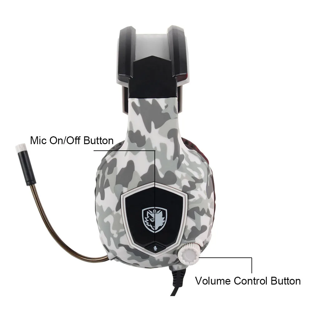 SADES SA818 Casque PS4 Gaming Headset with Microphone Camouflage Stereo Headphones for PC Cell Phone New Xbox One Controller Laptop (4)