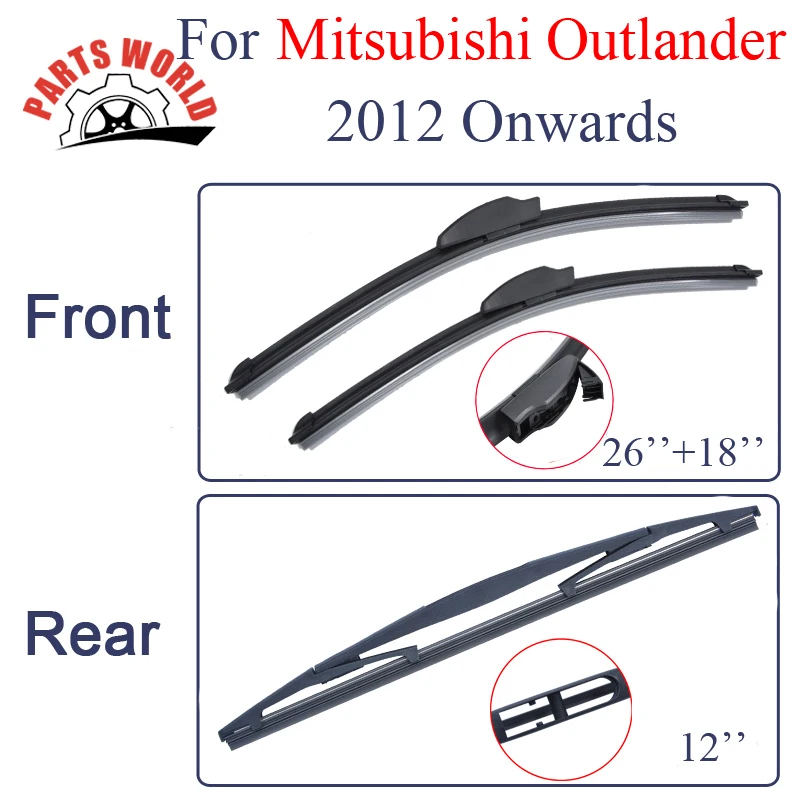 Front And Rear Wiper Blades For Mitsubishi Outlander 2012-2016 Windscreen Wipers Rubber Car Accessories Front And Rear Wiper Blades For Mitsubishi Outlander 2012-2016 Windscreen Wipers Rubber Car Accessories