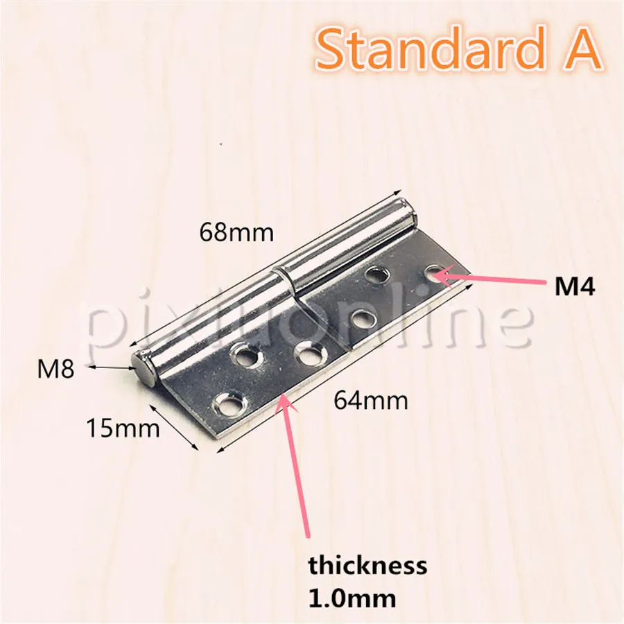 DS340b Flag shaped Stainless Steel Furniture Hinge Length