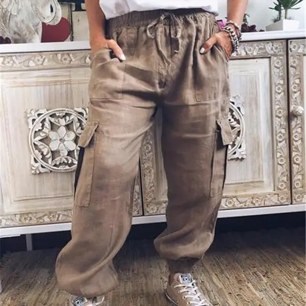 

LASPERAL Women High Waist Pants Camouflage Loose Joggers Army Harem Camo Pants Streetwear Punk Black Cargo Pants Women Capris