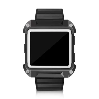 

Fashion Fitbit Blaze Bands Sport Silicone Replacement Strap with Black Frame for Fitbit Blaze Smart Fitness Watch Black/White
