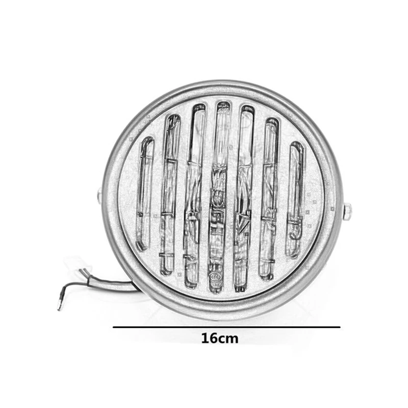 DC 12 В мотоциклетный гриль головной светильник с Bracktes мотоцикл ретро-фары мотора мото скутера винтажный передний светильник круглый светильник