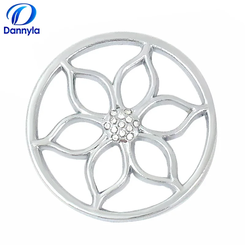 

Wholesale 1pc/lot 33mm My Moneda Crystal Flower Coin Fit 35mm Coin Frame, Accept Customization MICO14