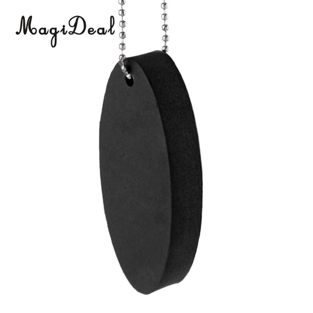 MagiDeal Oval Shaped EVA Foam Floating Key Ring Beads Boat Keychain for Canoe Kayak Rafting Canoeing Sailing Acce Black/Yellow