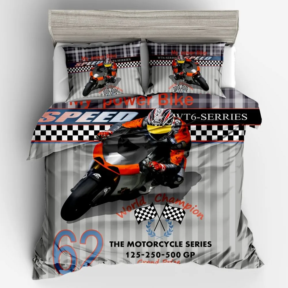 Motion Racing Spring 62 Sports Style 3D Bedding set 2/3pcs Twin Full Queen size bed Duvet cover