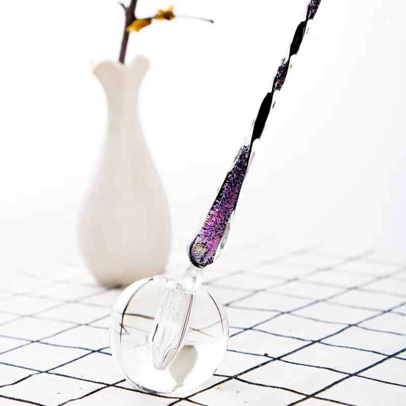 

Creative handmade glass pen crystal pen dip pen fashion high-pressure pen holder