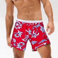 Мужские пляжные шорты с цветочным принтом, быстросохнущая одежда для купания, спортивная одежда для плавания, шорты для серфинга, купальный костюм, мужские купальники