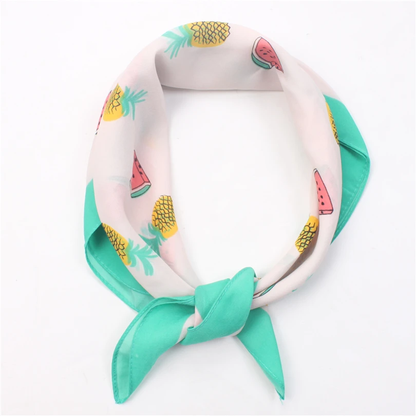 Square Scarf For Women 2019 Spring Neckerchief Bandana Soft Polyester Cute Girl's Hair Neck Scarf Handkerchief Headband Female