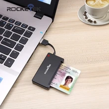 Rocketek USB 2,0 считыватель смарт-карт CAC ID, банковская карта, разъем для сим-карты cloner, кардридер, адаптер для компьютера, ПК, ноутбука, аксессуары