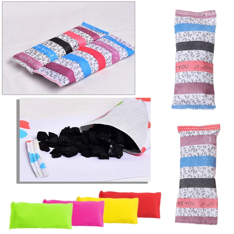 Car Home Air Freshener Purifier Odor Absorber Activated Carbon Bamboo Charcoal Bag Closet Shoe Deodorant Deodorize 1 Pair 100g