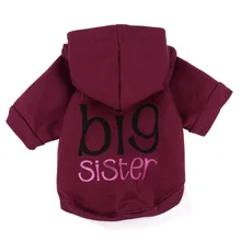Dog Hoodies Big Sister Padded Coats Pet Dog Clothes For Small Dogs Chihuahua Winter Warm Puppy Outfit Dog Costume Dog Hoodies Big Sister Padded Coats Pet Dog Clothes For Small Dogs Chihuahua Winter Warm Puppy Outfit Dog Costume