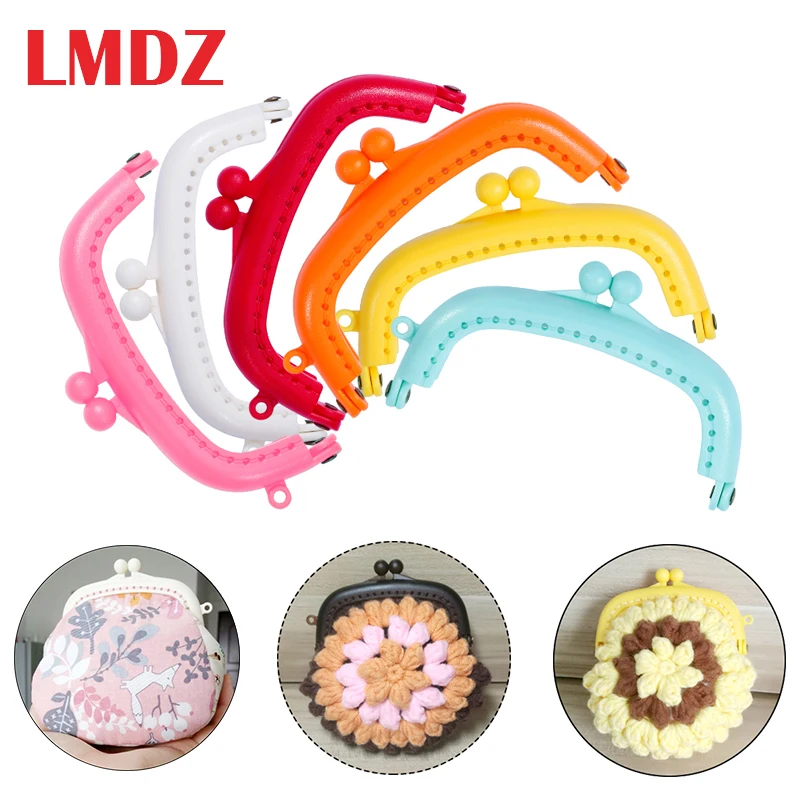 

LMDZ 1Pcs 8.5CM Candy Color Resin Plastic Purse Frame with Hole Coins Kiss Clasps Handbag Handle Lock Clutch Clasp for Purse
