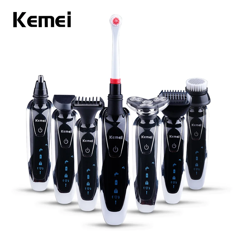 Kemei 7 в 1 Для Мужчин's 3D электробритва 3 в 1 триммер для бороды Перезаряжаемые бритвы для Для мужчин станок для бритья Barbeador уход за лицом Kemei 7 в 1 Для Мужчин's 3D электробритва 3 в 1 триммер для бороды Перезаряжаемые бритвы для Для мужчин станок для бритья Barbeador уход за лицом