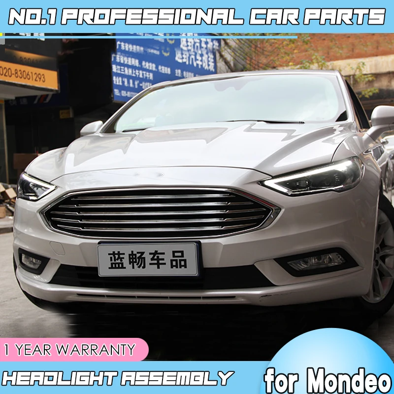 BiNFU автомобильный Стайлинг для Ford Mondeo светодиодный- фара для нового Fusion Головной фонарь динамический сигнал поворота светодиодный DRL Bi-Xenon HID