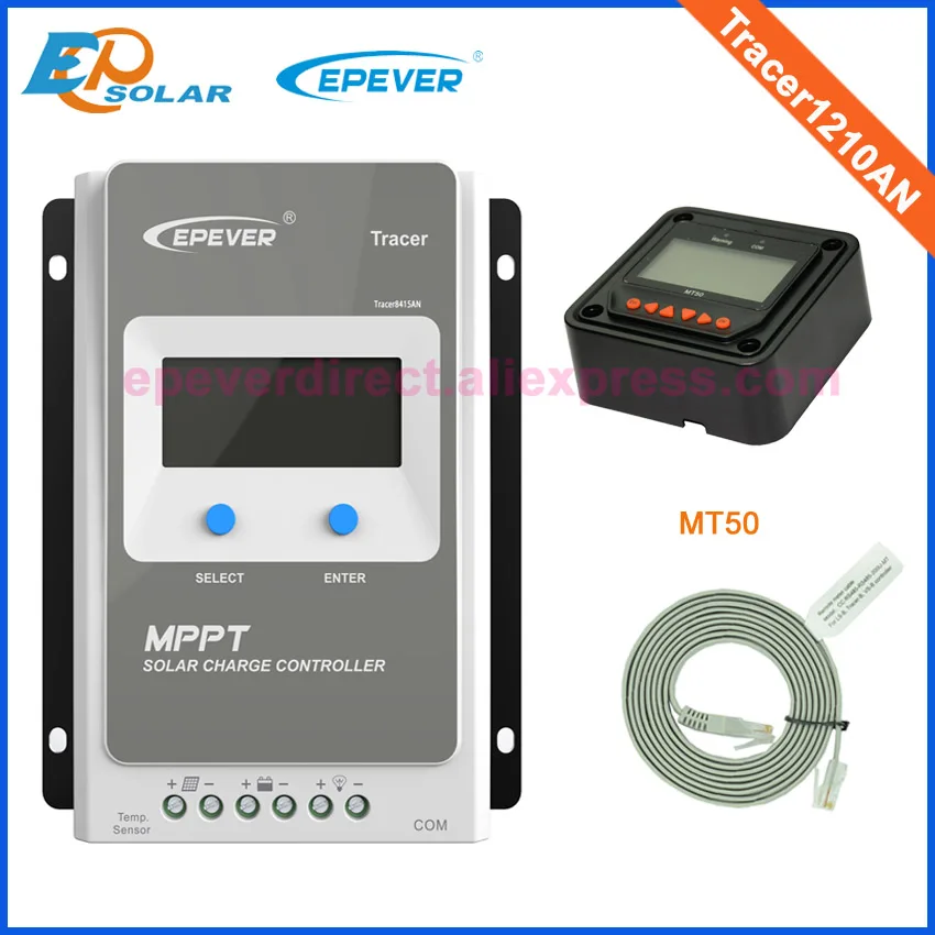 

12V 24V auto switch regulator MPPT Solar tracking controller MT50 Meter LCD Screen Tracer1210AN 10A 10amps EPEVER/EPsolar